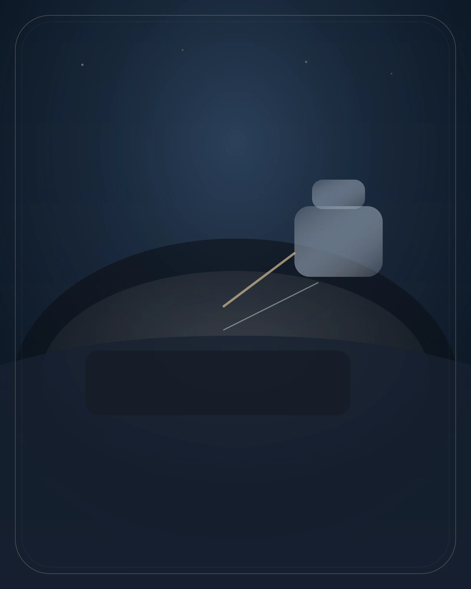 An elevated luminous district rises above a shadowed plain, showing inequality through light, access, and altitude rather than spectacle.