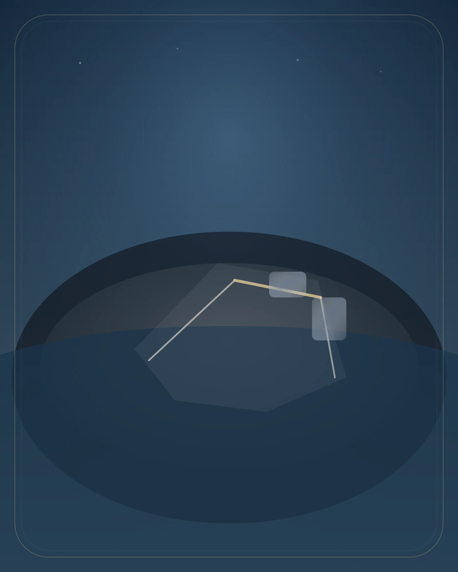 A glowing blueprint condenses into machines, infrastructure, and supply lines, showing capital as the force that makes thought material.