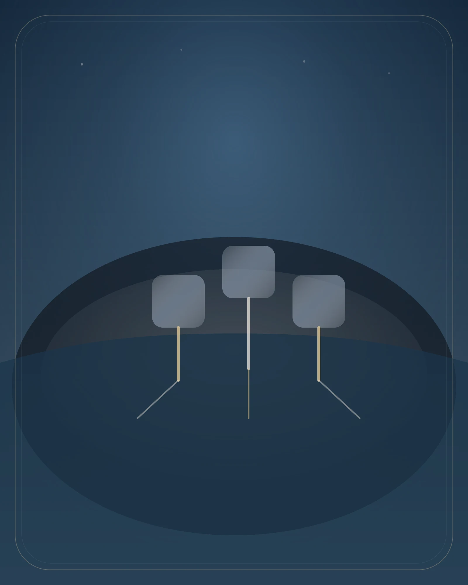 Refined tools radiate across a miniature landscape to unlock gates and workstations, rendering technology as distributed agency.